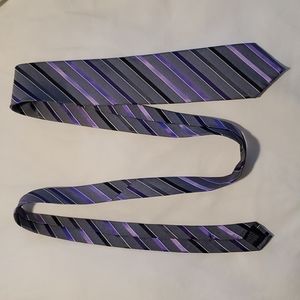 Men's Geoffrey Beene purple, grey and black stripped tie